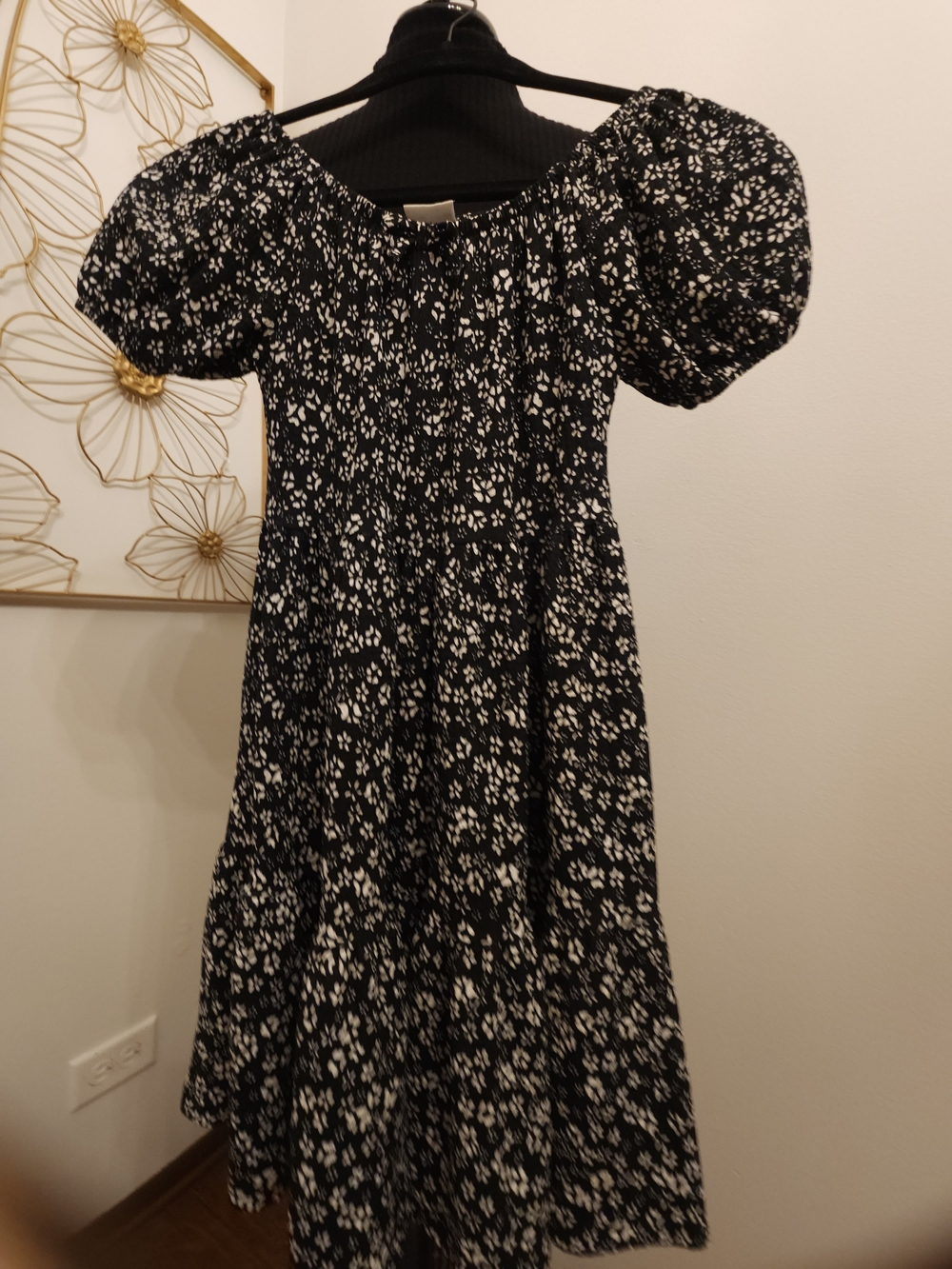 2 Zara Girls Pink Floral Puff-Sleeve Tiered Dresses with Bow - Picture 3 of 9